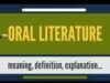 Characteristics And Challenges Facing Oral Literature Forms of Oral Literature