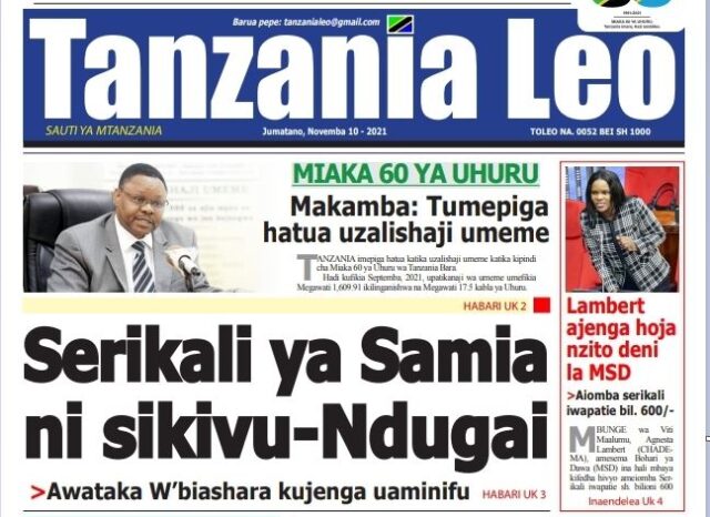 Magazeti ya Leo Tanzania Jumatano November 10