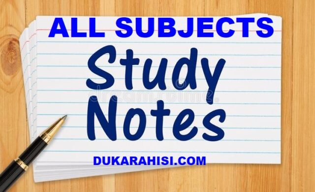 FORM ONE FULL NOTES ALL SUBJECTS