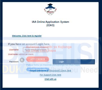 IAA Online Application System 2022/2023 Apply Now