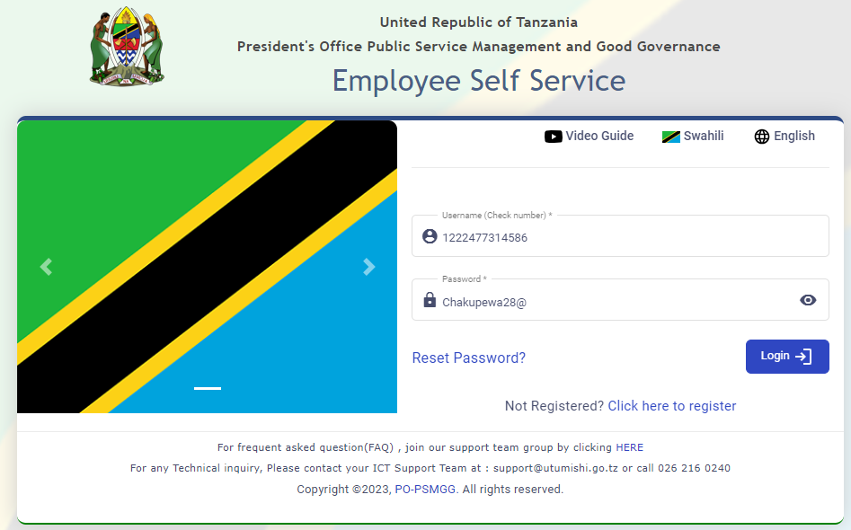 Ess Employee Self Service Sign Up And Log In Ess.utumishi.go.tz