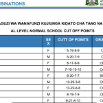 Cutoff Points 2024/25 Form Five Selection Normal Schools Cutoff Points Form Five Selection Normal Schools 2024