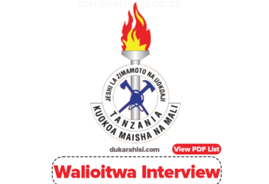 Walioitwa Kwenye Interview Zimamoto 15741 Applicants, Call For Interview Zimamoto Walioitwa 2025